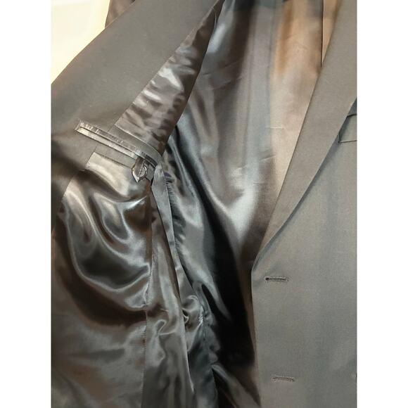 Men’s Suit 42 Slim 35 Short Black Finchley Basic Classic Black Set Funeral Job - Picture 7 of 14